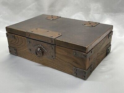 ANTIQUE Japanese wooden box EDO Era (late 1800s)  ZENIBAKO money box container
