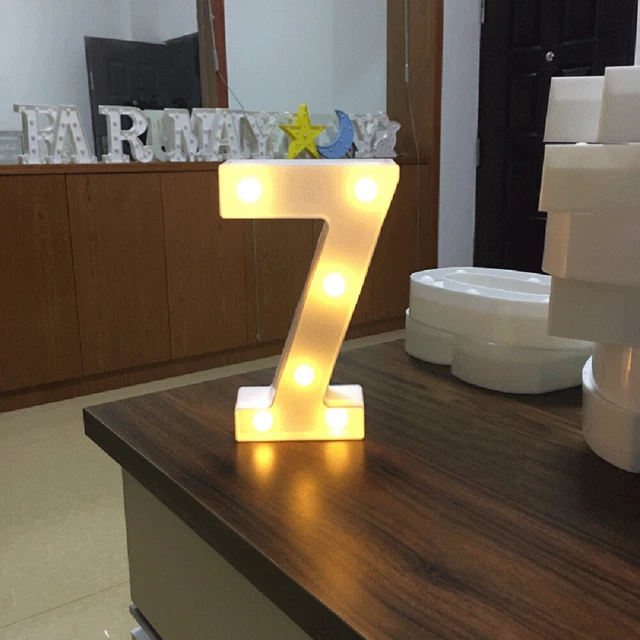 Luci Numero LED Ragazza Targhe Cuore Natale Matrimonio Decorazione Festa