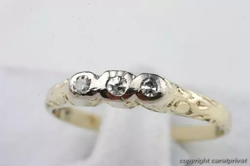 Diamant Brillant Ring 14kt 585 er Jugendstil antik Gr 53 Top! *