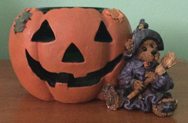 Boyds Bears EMMA THE WITCHY BEAR Pumpkin Magic Votive Candle Holder Style #2770