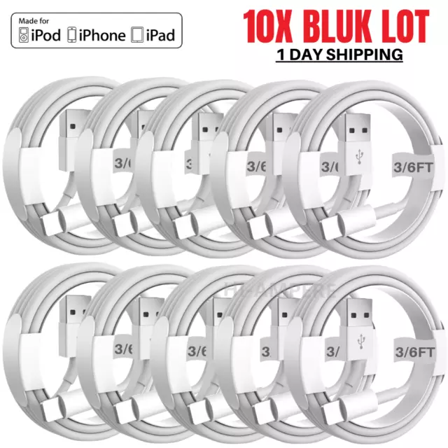 10X Bulk Lot USB Fast Charger Cable For iPhone 13 12 11 8 7 6 5 SE Charging Cord