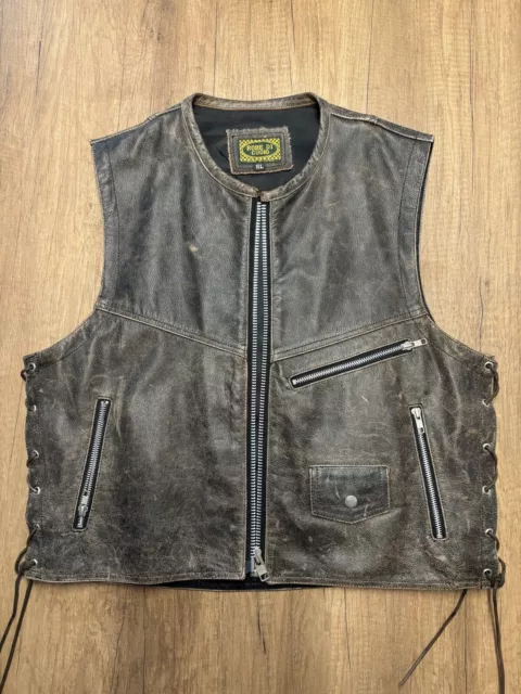 Gilet uomo pelle biker