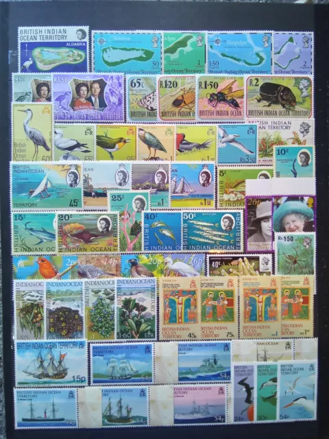 British Indian ocean territory on stock page see scans many sets MNH and lm/mint