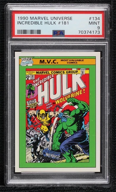 1990 Impel Marvel Universe MVC Incredible Hulk Wolverine #181 PSA 9 MINT