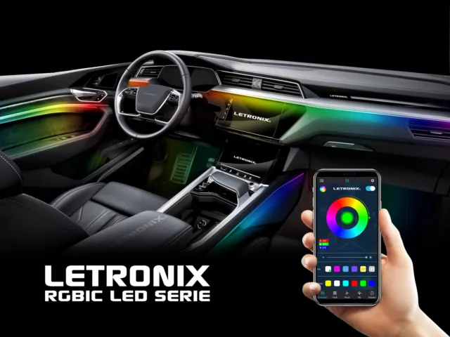 LETRONIX RGBIC RGB Full LED Rainbow Ambientebeleuchtung mit App & Fernbedienung