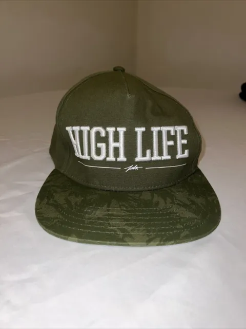 High Life JSLV Headwear DIV Green Palm Tress Flat Brim Hat/ Ballcap