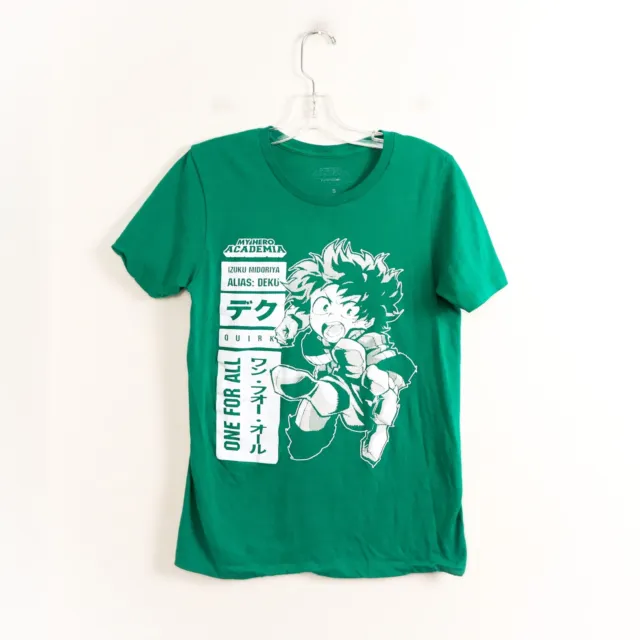 My Hero Academia Izuku anime Funimation green t-shirt S cartoon cotton Japan