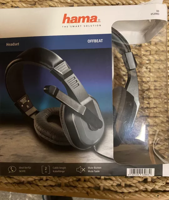 Hama Gaming Headset Headphones in Black Skype PC