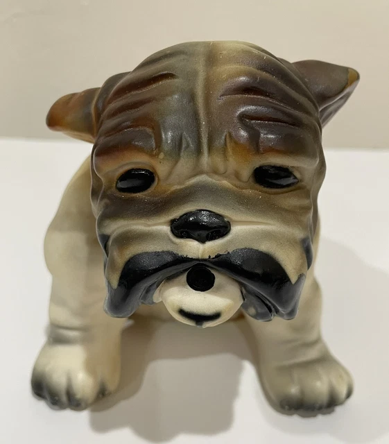 VINTAGE Motion Activated Battery Operated Electronic Barking Bulldog Statue