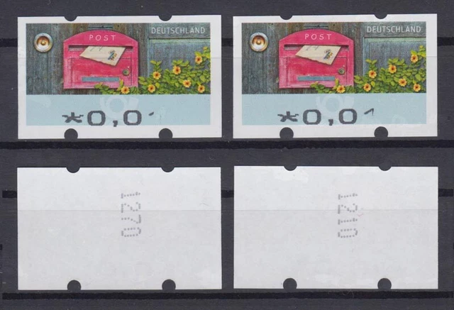Bund ATM 2017 Mi.9 Fehldruck 2x 0,01 € mit Nr. verstümmelter Aufdruck ** /40