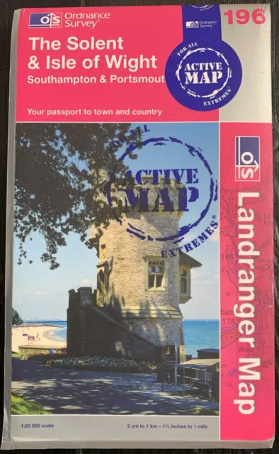 Ordnance Survey LANDRANGER ACTIVE MAP 2012 - 196 THE SOLENT & ISLE OF WIGHT