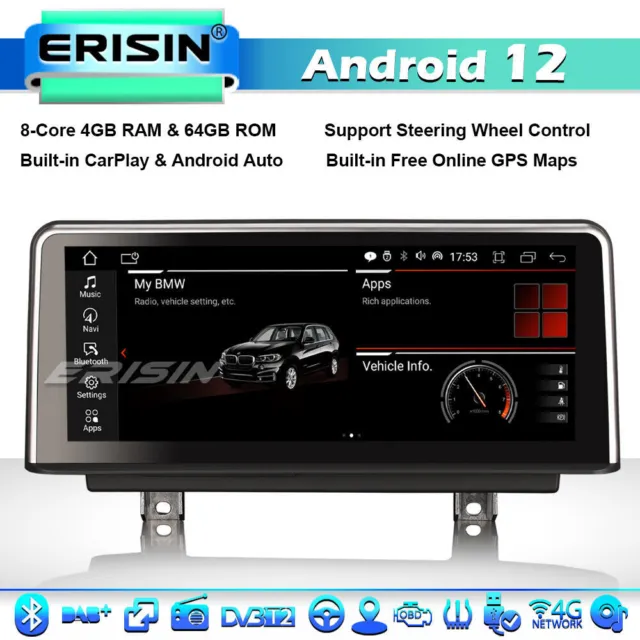 10.25" IPS CarPlay Android 12 Autoradio BMW 3/4 Série F30 F31 F34 F32 F33 F36 M3