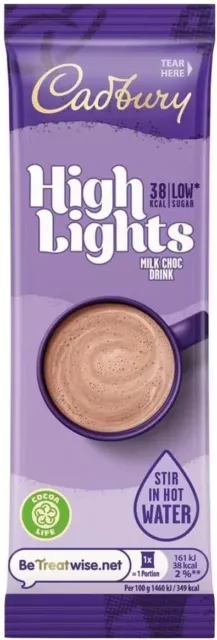 Cadbury Highlights Milch Schokolade Getränk schnelle und bequeme Beutel 11g x 40