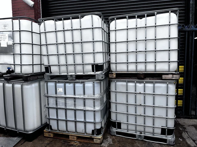 Container 1000 IBC 1000 LITRE Plastic Water Container Tank - Used £50.00 - PicClick UK