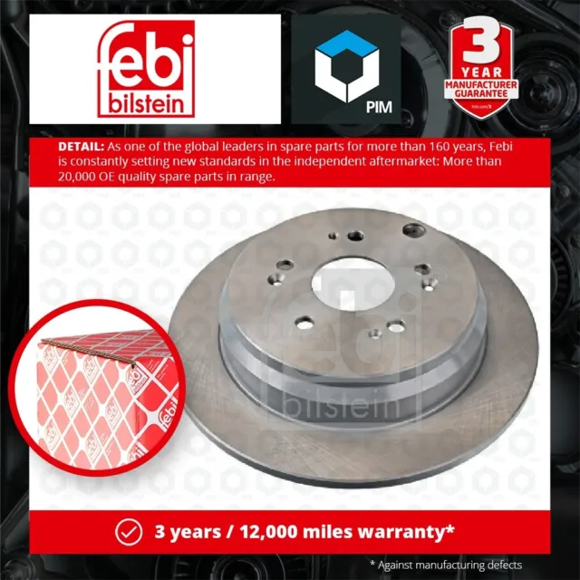 2x Brake Discs Pair Solid Rear 302mm 108423 Febi Set 42510SWWG01 42510T1GG00 New