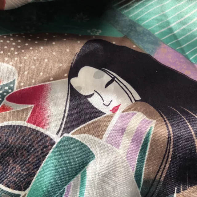 Vintage Juguemm Japanese Yukata Kimono Robe Geisha Cherry Blossom NR