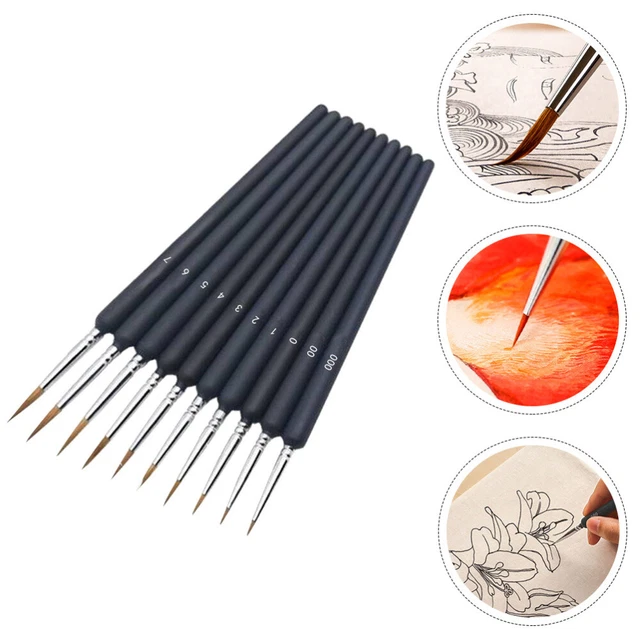 10Pcs Hause Schule Leichte Zeichnung Feine Pinsel Für Malerei Künstler 4