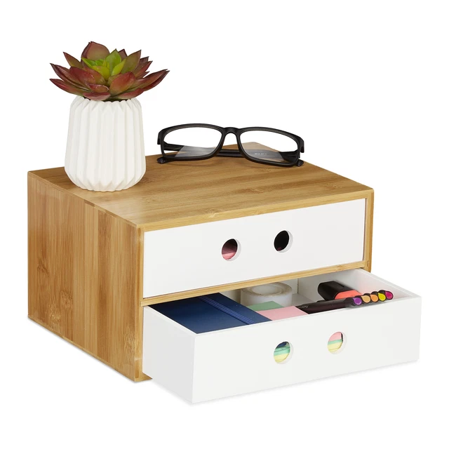 Schreibtisch Organizer Aufbewahrungsbox Schreibtischbutler Bambus Büro Organizer