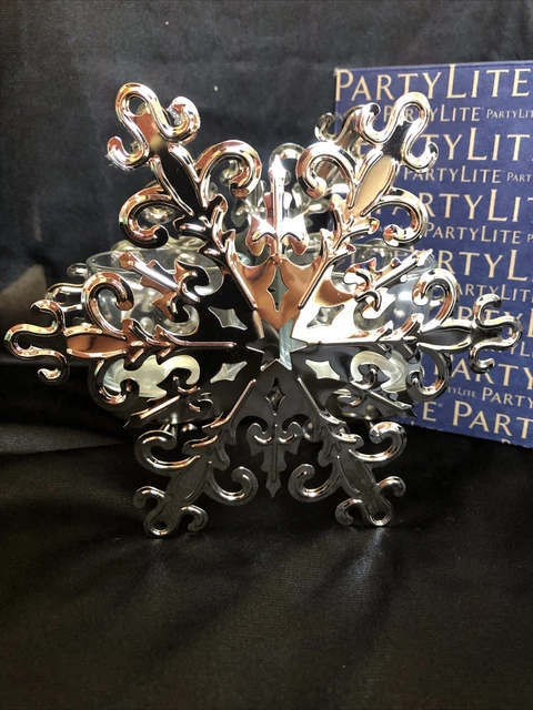 Christmas Silver Snow Flake Candle Holder - PartyLite
