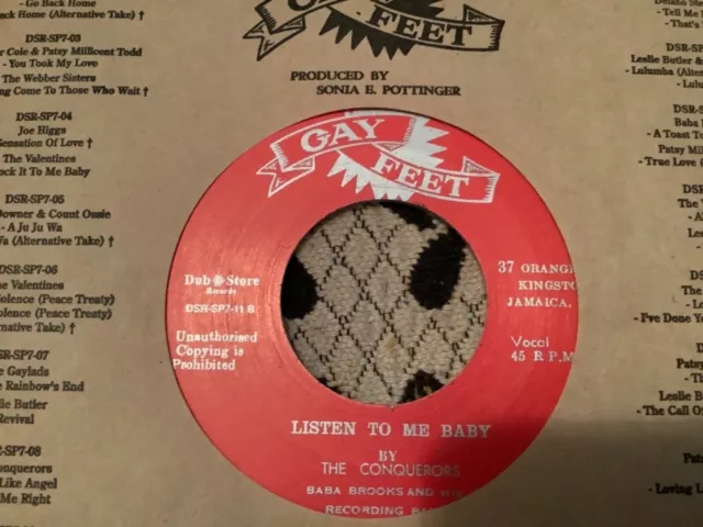 Conquerors , Listen To Me Baby , Don’t Come To My House No More , 7” Gay Feet