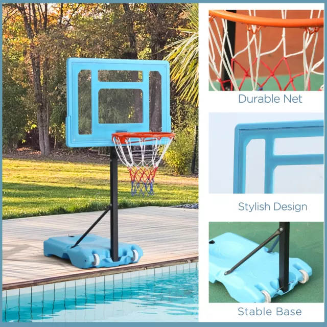 Portable Outdoor Basketball Hoop System Stand for Pool Water Sport Game Play 3