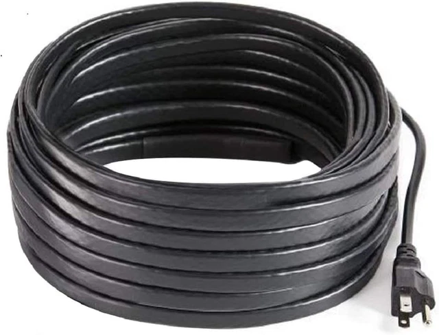Heat Tape for Ice Dam Prevention Heavy Duty Self-Regulating 60 FT Plug-In Ready