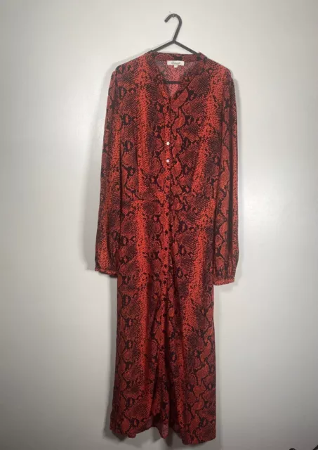 Somerset by Alice Temperley Maxi Dress Animal Print Python Balloon Sleeve Sz 12