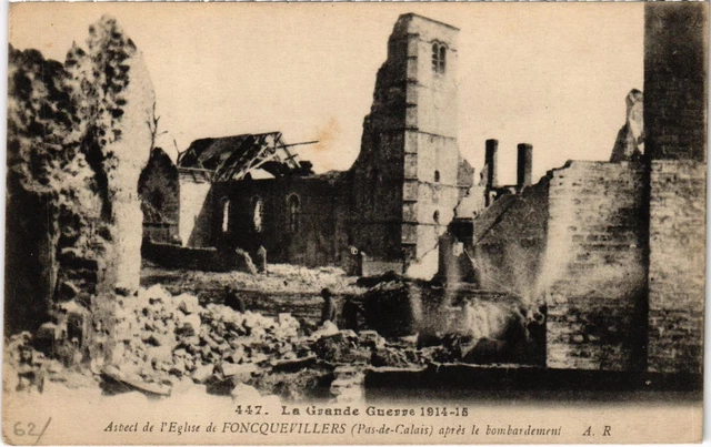 CPA Military Aspect of the Church of Foncquevillers after (92045)