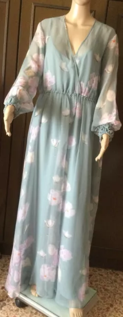 Silk Dress Marina Rinaldi Woman, Pink Powder Blue Colour, Size It 54 De 48 US 18