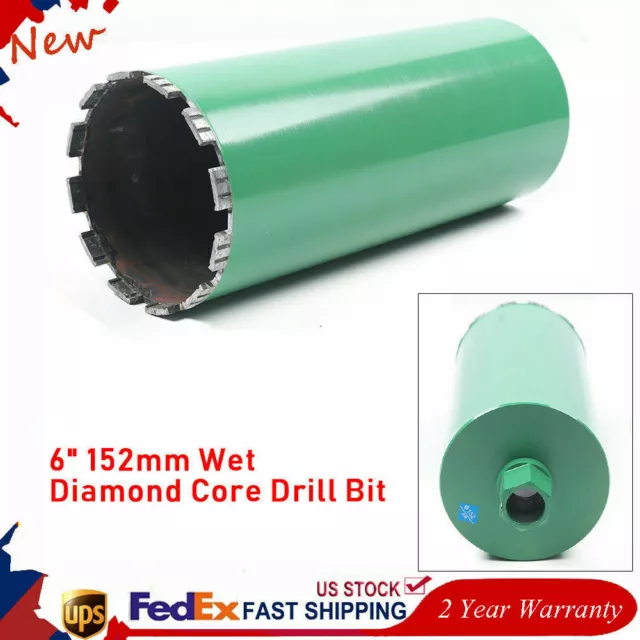 6"  Premium WET Diamond Core Drill Bit Core Bore Can concrete hard material