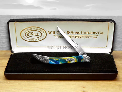Case xx Toothpick Knife Engraved Bolster Sapphire Glow Corelon Pocket 910096SG/E