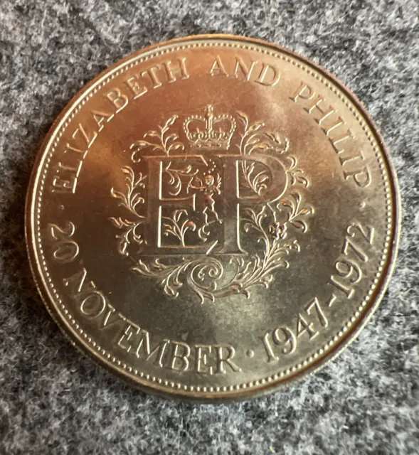 Queen Elizabeth And Philip 20th November 1947-1972 Wedding Anniversary Coin