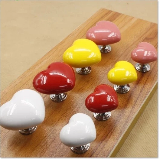 Armoire Boutons Tiroir Céramique Poignée Nouveauté Forme Coeur Meuble Garde-Robe