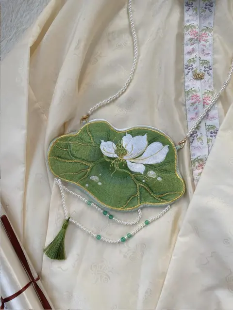 Chinese Traditional Hanfu Handbag Ancient Bag Women Vintage Style Lotus Style