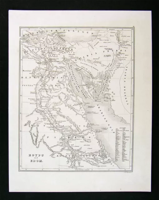 1847 Boynton Map - Egypt & Edom - Cairo Alexandria Nile River Red Sea Arabia