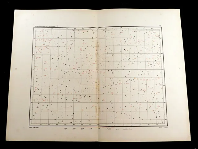 Celestial Map Star Chart Crater Leo Cancer Horoscope Astronomy Antique 1893