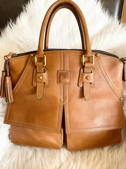 Dooney & Bourke Clayton Florentine Satchel Leather Handbag NATURAL Beautiful
