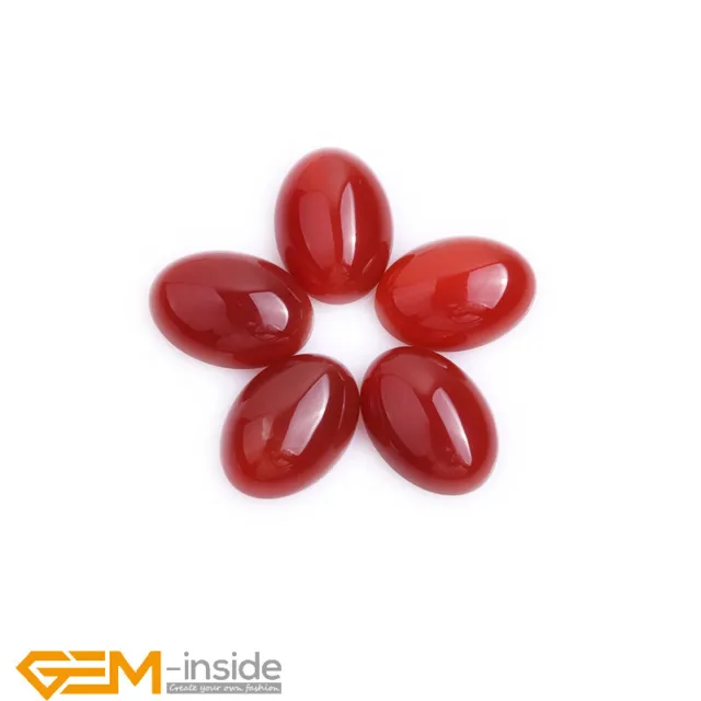 Natural Red Carnelian CAB Cabochon Gemstone Loose Beads For Jewelry Making 5 Pcs