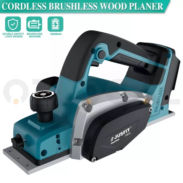 Brushless Electric Wood Planer Handheld Woodworking Tool For Makita 18V Battery