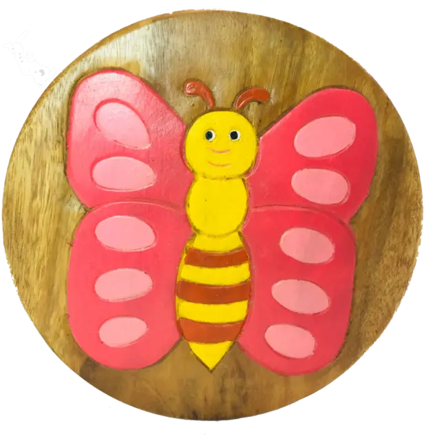 Butterfly Childrens Wooden Stool Novelty Animal Kids Stool Step Fair Trade