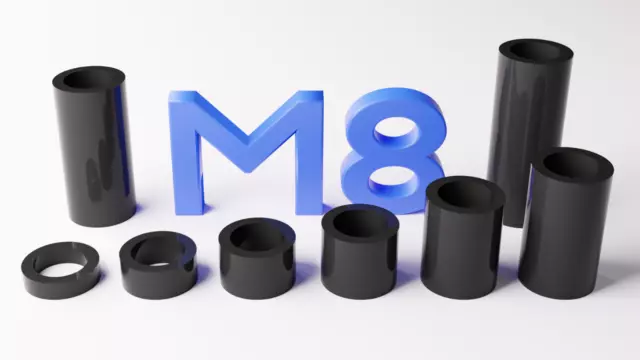 M8 Black Plastic Spacers Standoff Washer Nylon 3mm to 30mm Choice of Quantity.