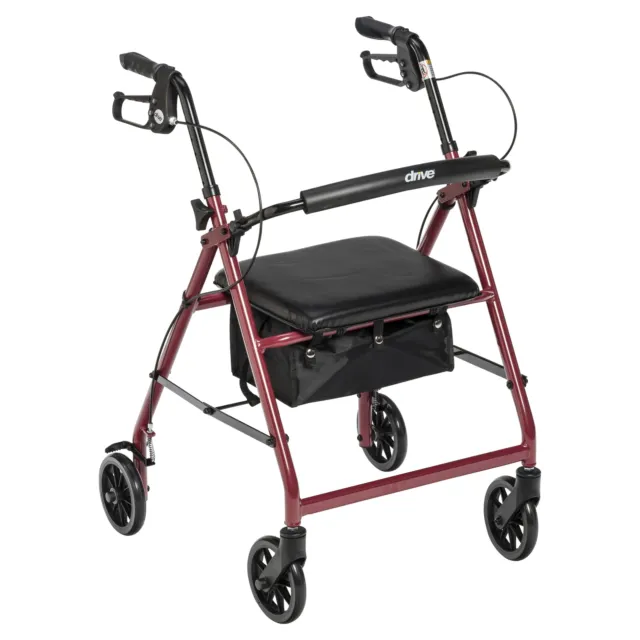 Drive Medical Rollator Rolling Walker with 6" Wheels, Fold Up Removable Back