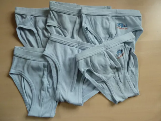 Wäscheset 4: 6 x Schiesser Jungen Unterhosen, Gr. 104, hellblau mit Motiv Auto