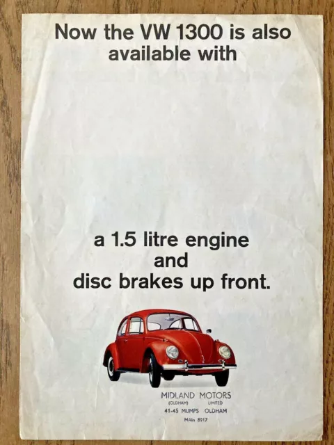VW Beetle & Karmann Ghia Brochure 1966 1967 - 151.010.29.  8/66