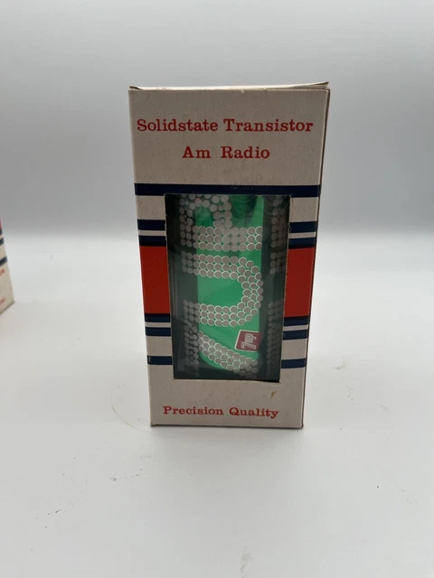 Vintage 7up soda Solidstate Transistor AM Radio Original Box unused coca cola