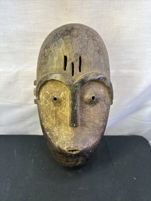 African Bembe Wood mask Wall Art Hanging DNC Congo Tanzania Tribal Tiki 10” X 5”