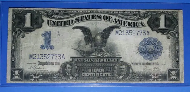 1899 $1 "Black Eagle"Silver Cert.! Fr-236, Vf.+ Circ.! Old Us Currency ! Nice !