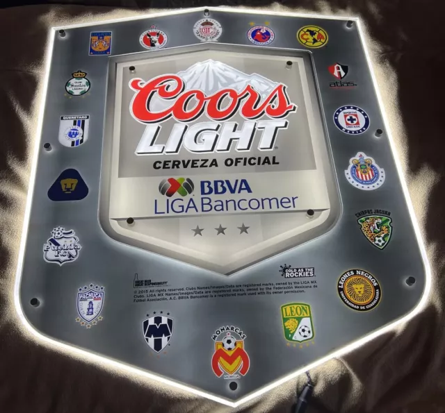 Coors Light Cerveza Official BBVA LIGA Bancomer 23x20 LED Sign