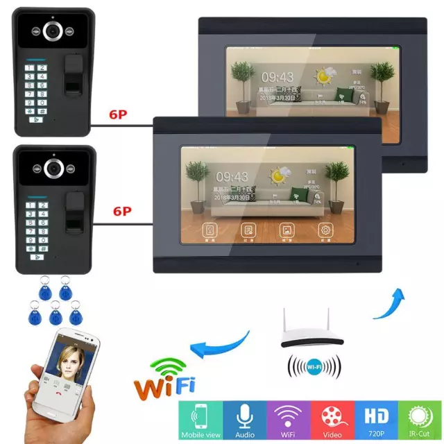 Fingerprint RFID Password Door Phone Doorbell WIFI Video Intercom Entry System