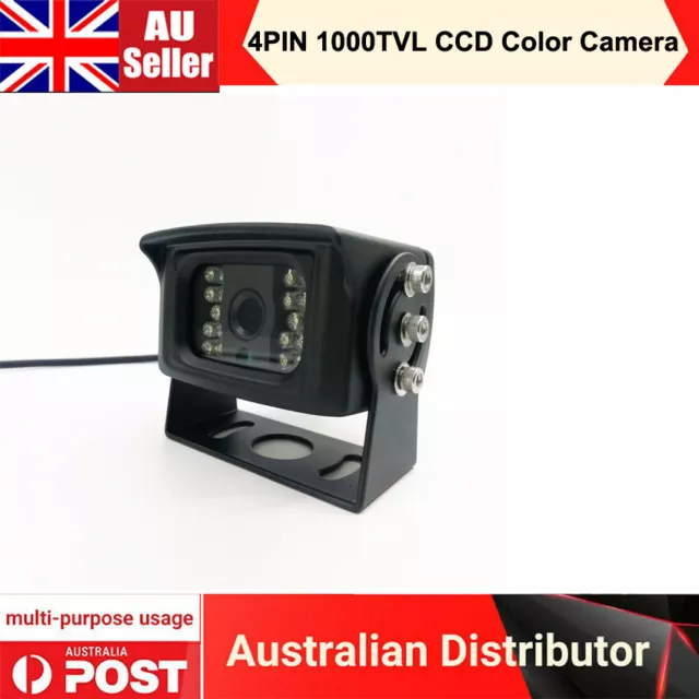 4 PIN Heavy Duty 1000TVL CCD Color Rear View Camera 12/24V For Truck Trailer Bus